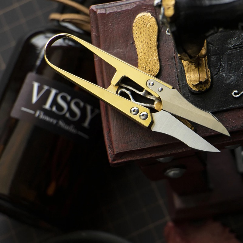 Embroidery Scissors Small - Małe nożyczki mosiężne do skóry, małe