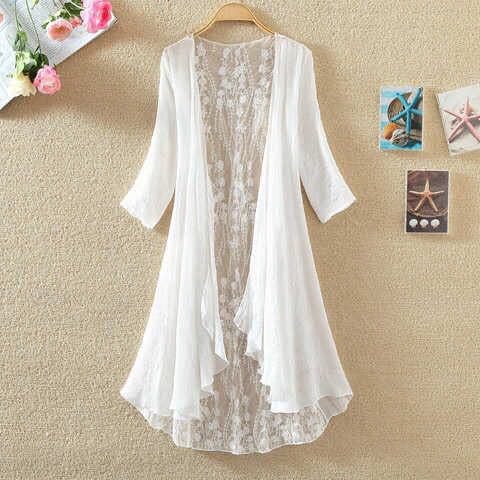Embroidery Cardigan - Kardigan damski w stylu boho na