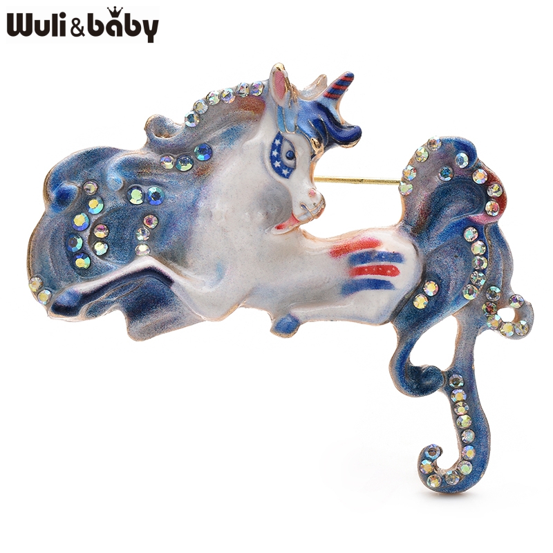 Embroidery Unicorn - Wuli&baby Piękne emaliowane broszki w kształcie