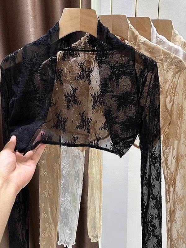 Embroidery Cardigan - Nowa koronkowa haftowana narzutka z ochroną