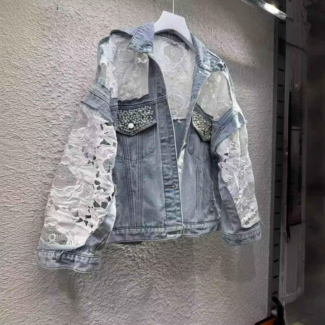Embroidery Cardigan - Kurtka z haftem damska skręcić w
