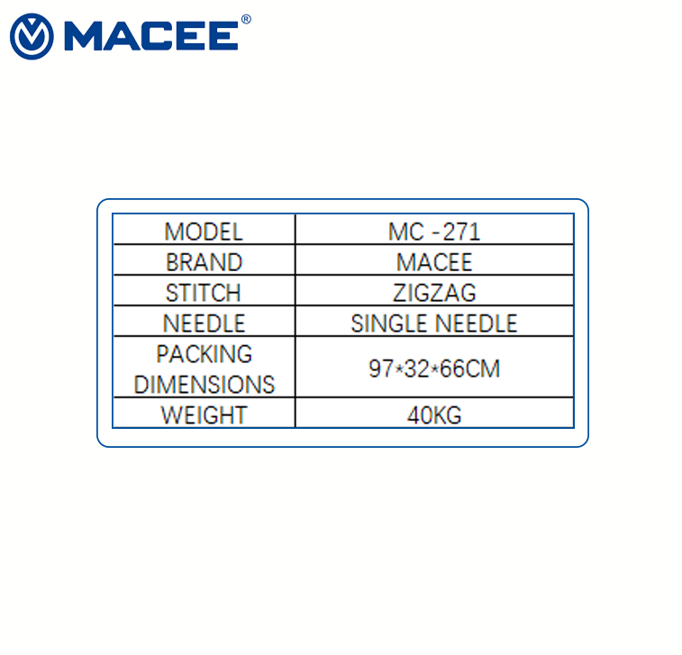 MC 271 Przemysłowa maszyna do  – Embroidery Zig Zag Stitch recenzja i cena