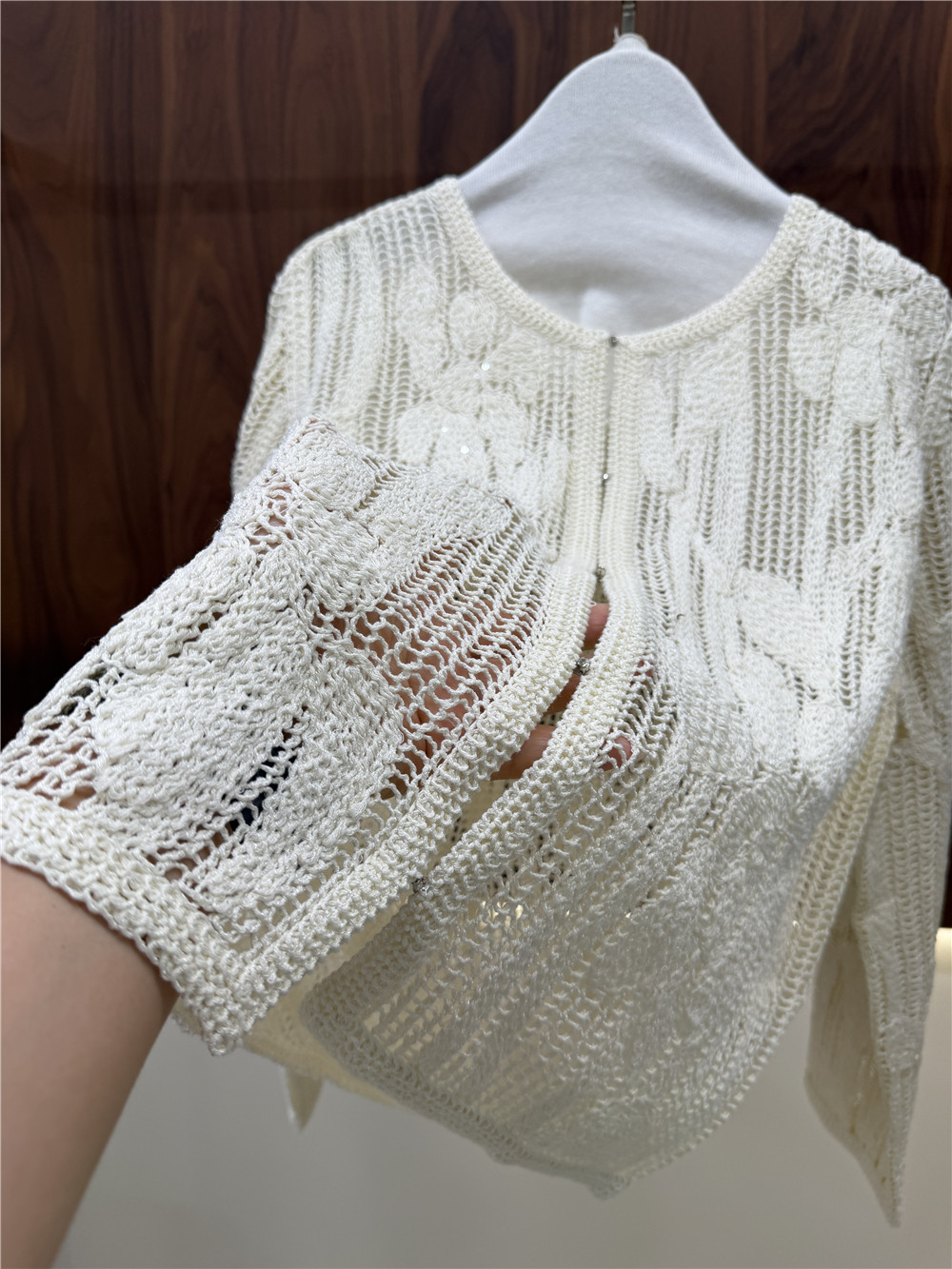 Damski ażurowy haftowany kompl – Embroidery Cardigan recenzja i cena