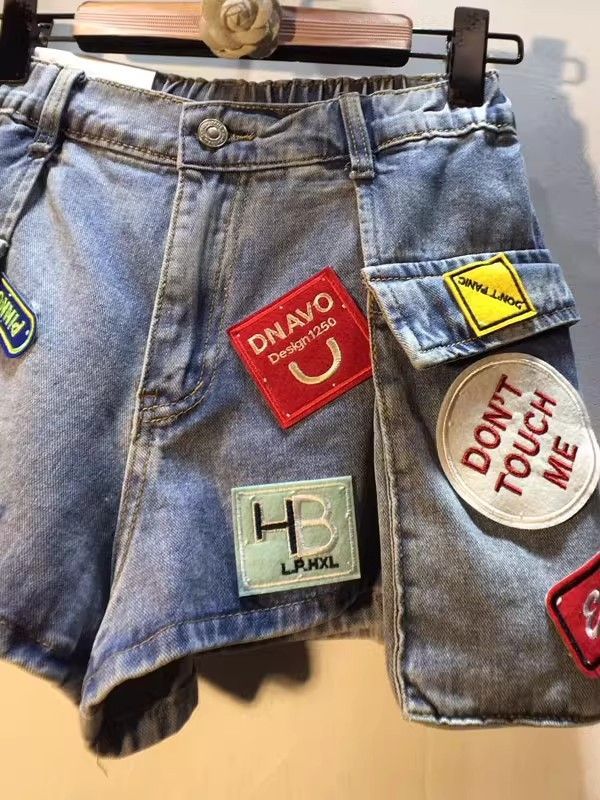 Dżinsowe szorty damskie z wyso – Embroidery Logo recenzja i cena