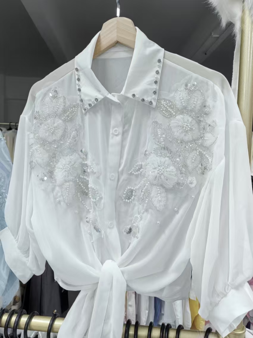 Odzież uliczna, letnie koszulk – Embroidery Cardigan recenzja i cena