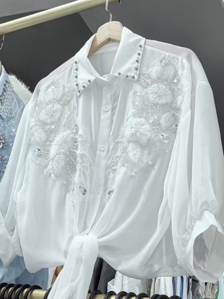 Odzież uliczna, letnie koszulk – Embroidery Cardigan recenzja i cena