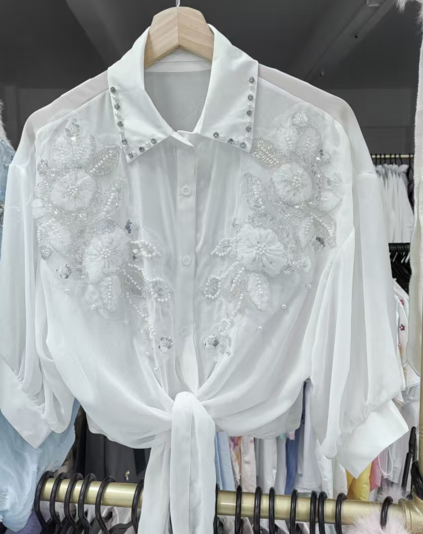 Odzież uliczna, letnie koszulk – Embroidery Cardigan recenzja i cena
