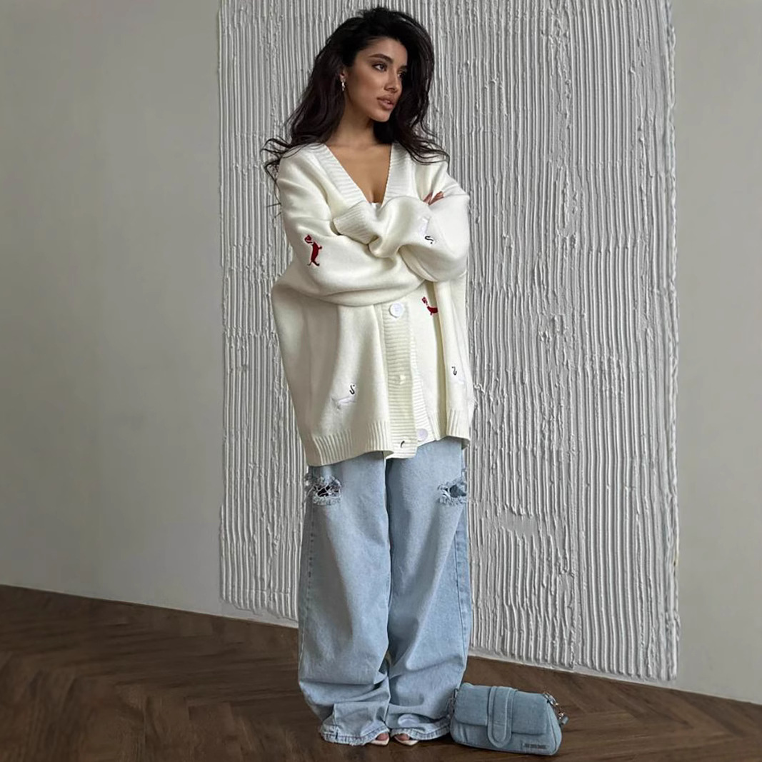 Sweter rozpinany z haftem jamn – Embroidery Cardigan recenzja i cena