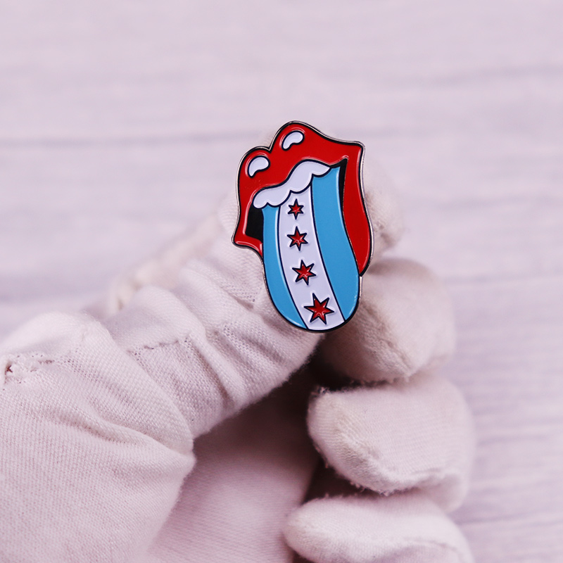 Chicago Flag emalia Pin muzyka – Embroidery Lips recenzja i cena