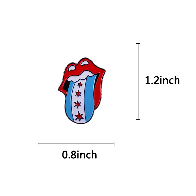 Chicago Flag emalia Pin muzyka – Embroidery Lips recenzja i cena